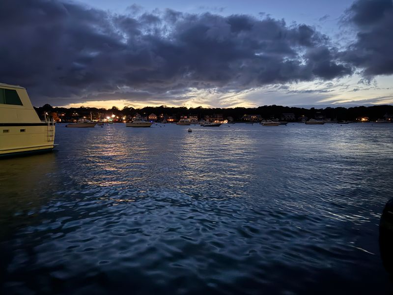 marina stormy dusk