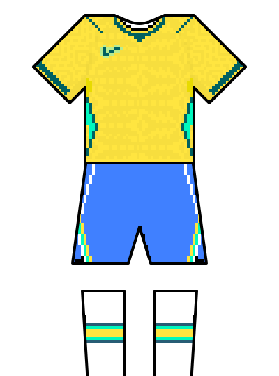Brazil 2026 home kit — fan-drawn representation