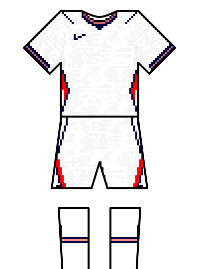 England 2026 home kit — fan-drawn representation