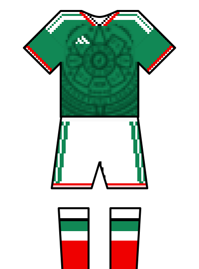 Mexico 2026 home kit — fan-drawn representation