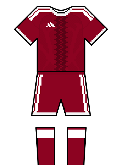 Qatar 2026 home kit — fan-drawn representation