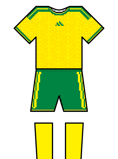 South Africa 2026 home kit — fan-drawn representation